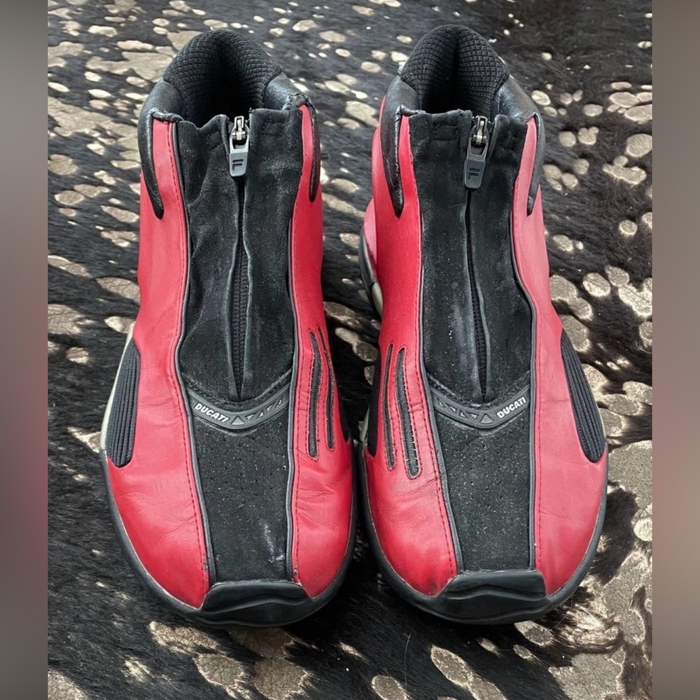 Ducati Red and Black Waterproof Motorcycle Boots SZ 9